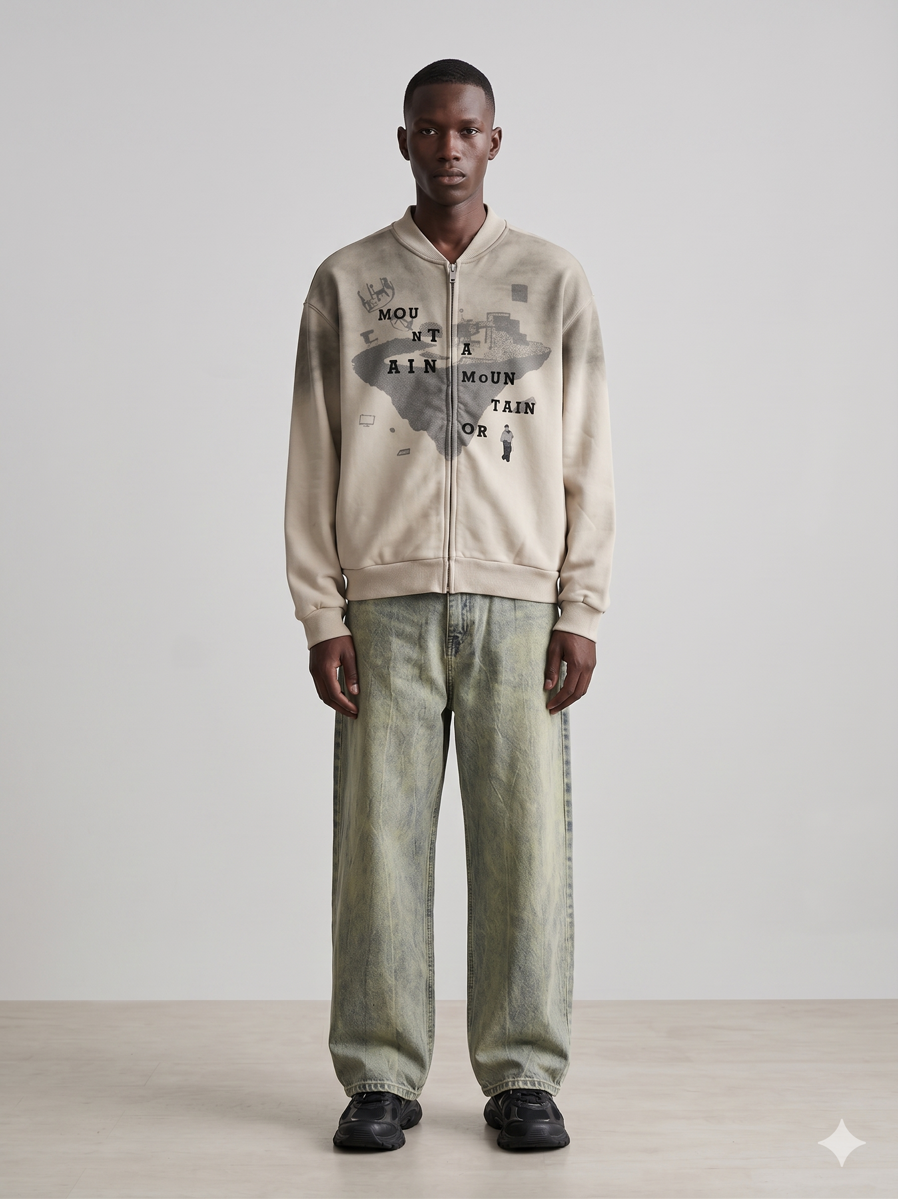 Gradient Top + Washed Pants