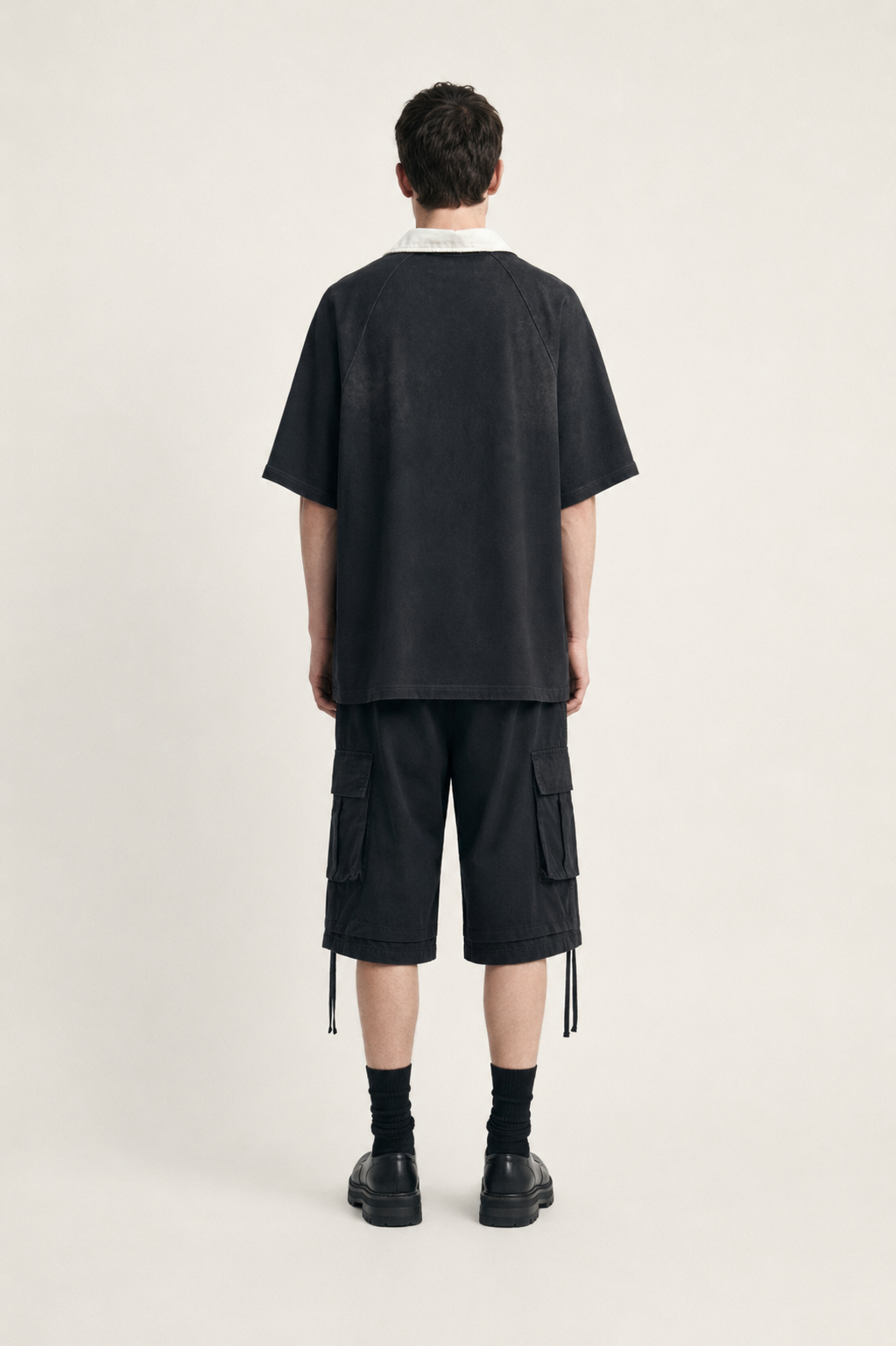 Washed black polo