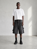 Double Waist Layered Denim Shorts