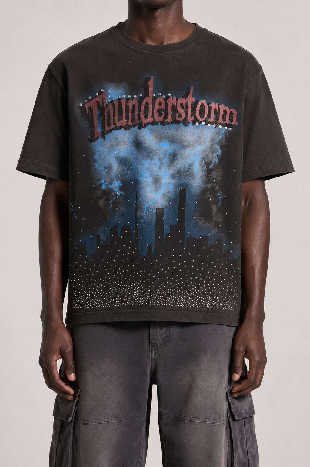 Thunderstorm Rhinestone Slim Tee