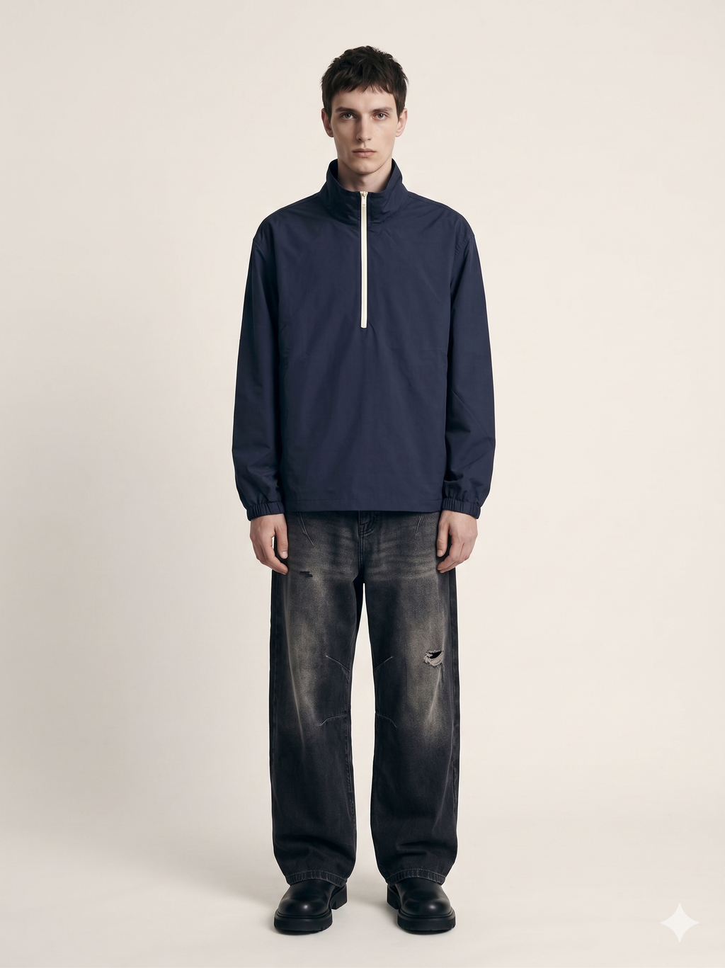 Quarter zip boxy fit