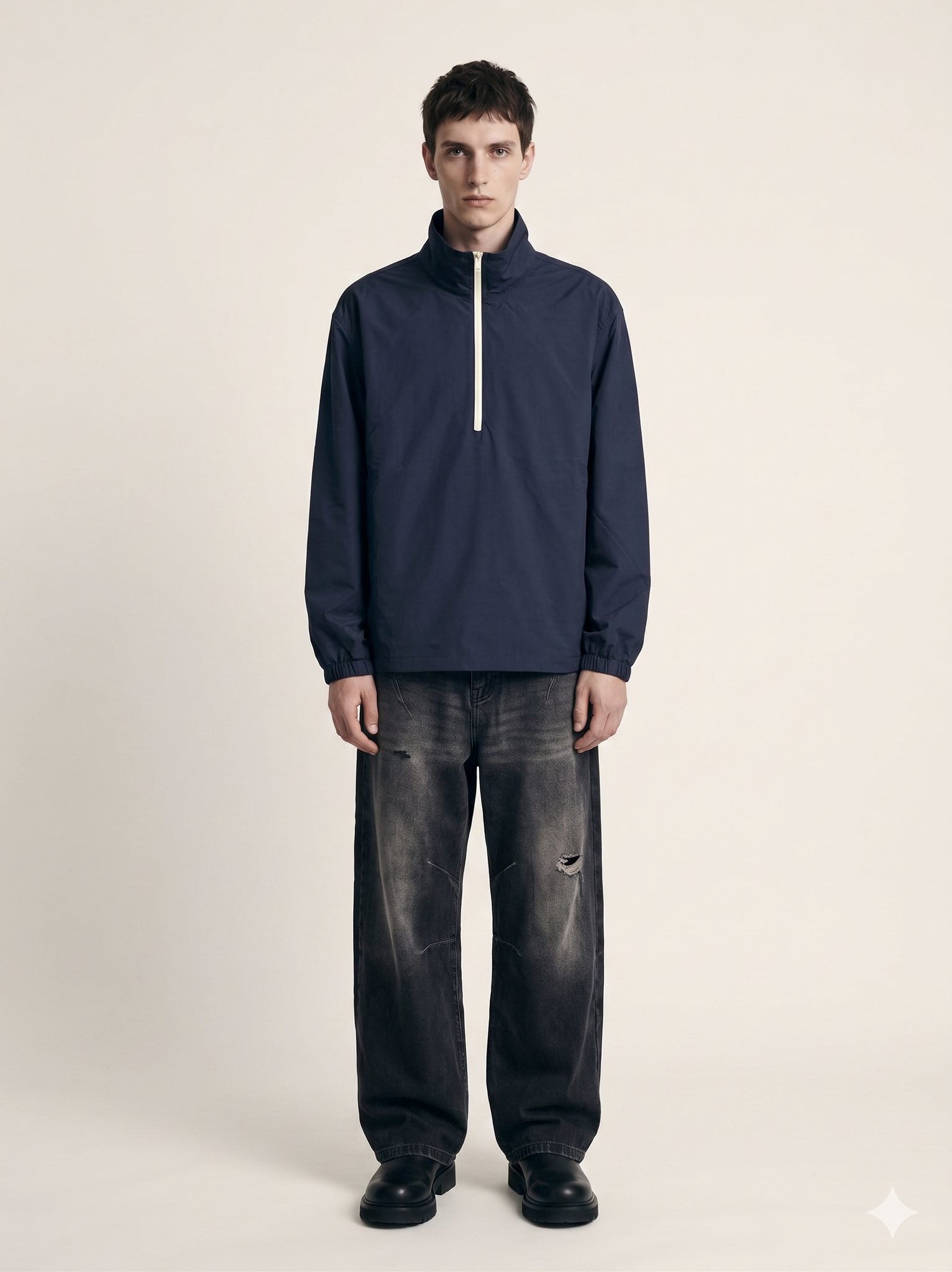 Quarter zip boxy fit