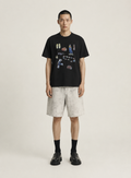 Faded white jean short