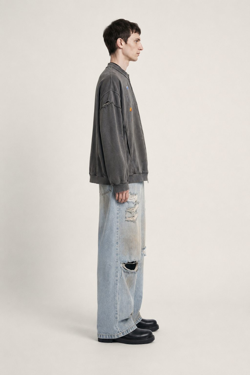 Distressed Oversized Fit Denim