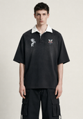 Washed black polo