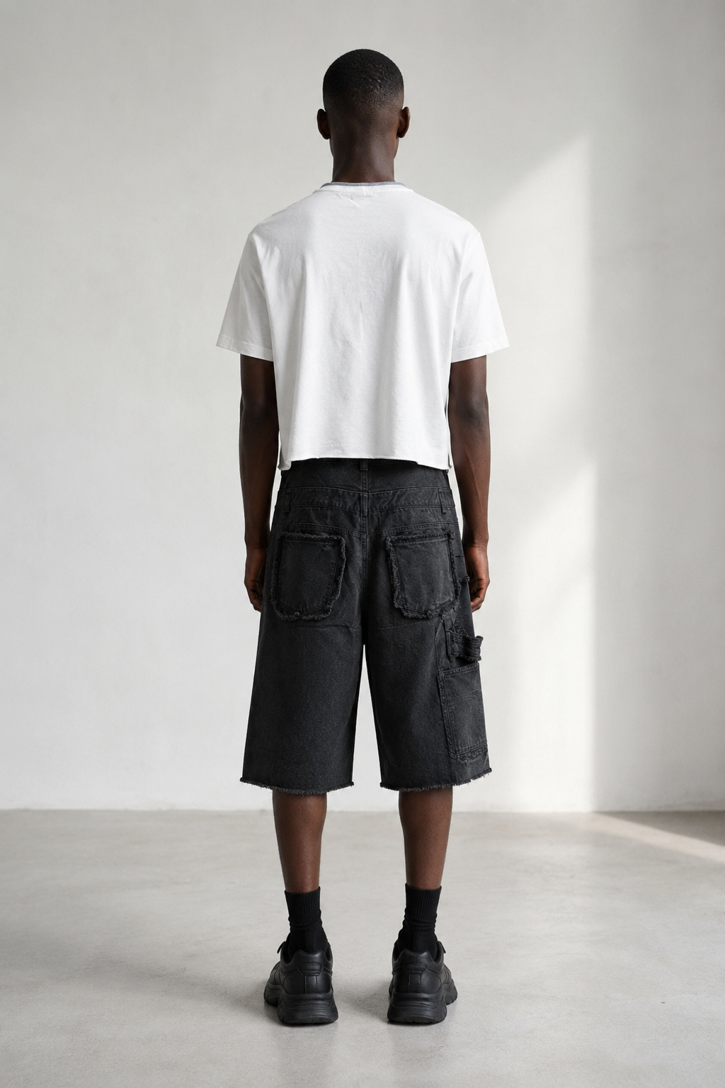 Double Waist Layered Denim Shorts