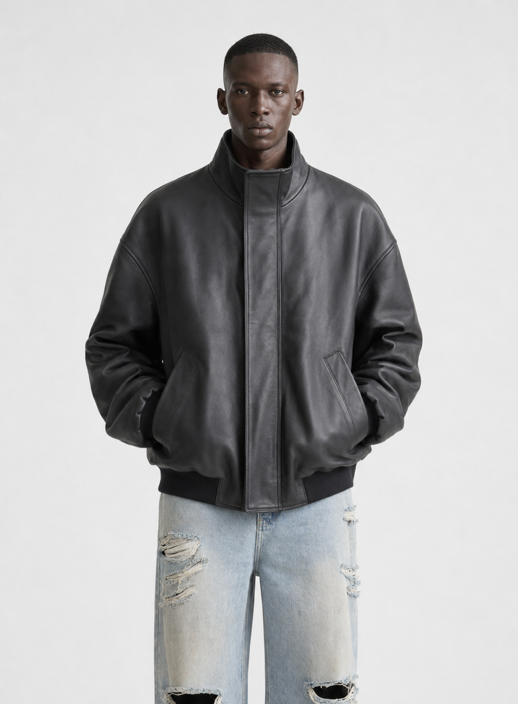 Leather Harrington Jacket