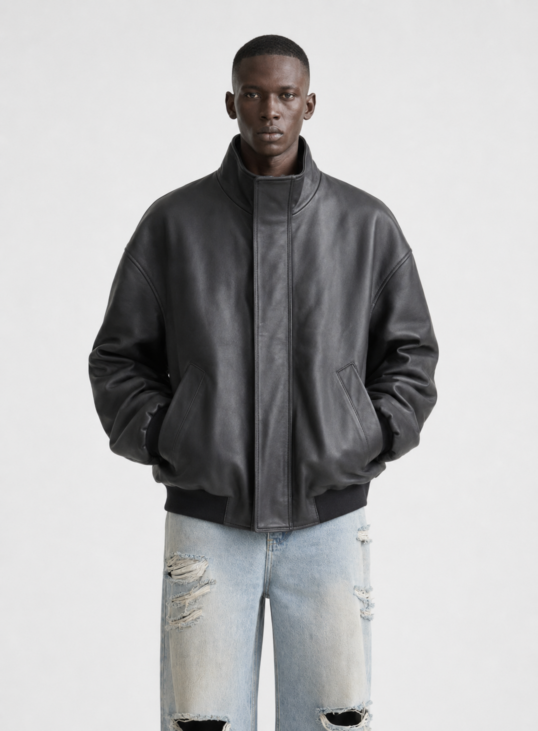 Leather Harrington Jacket