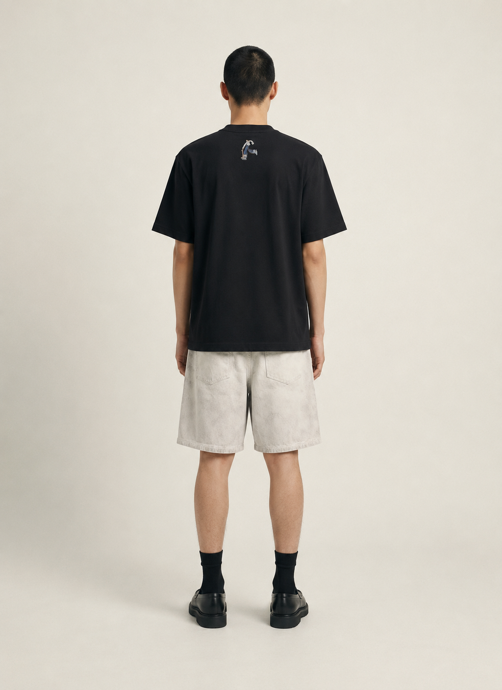 Faded white jean short