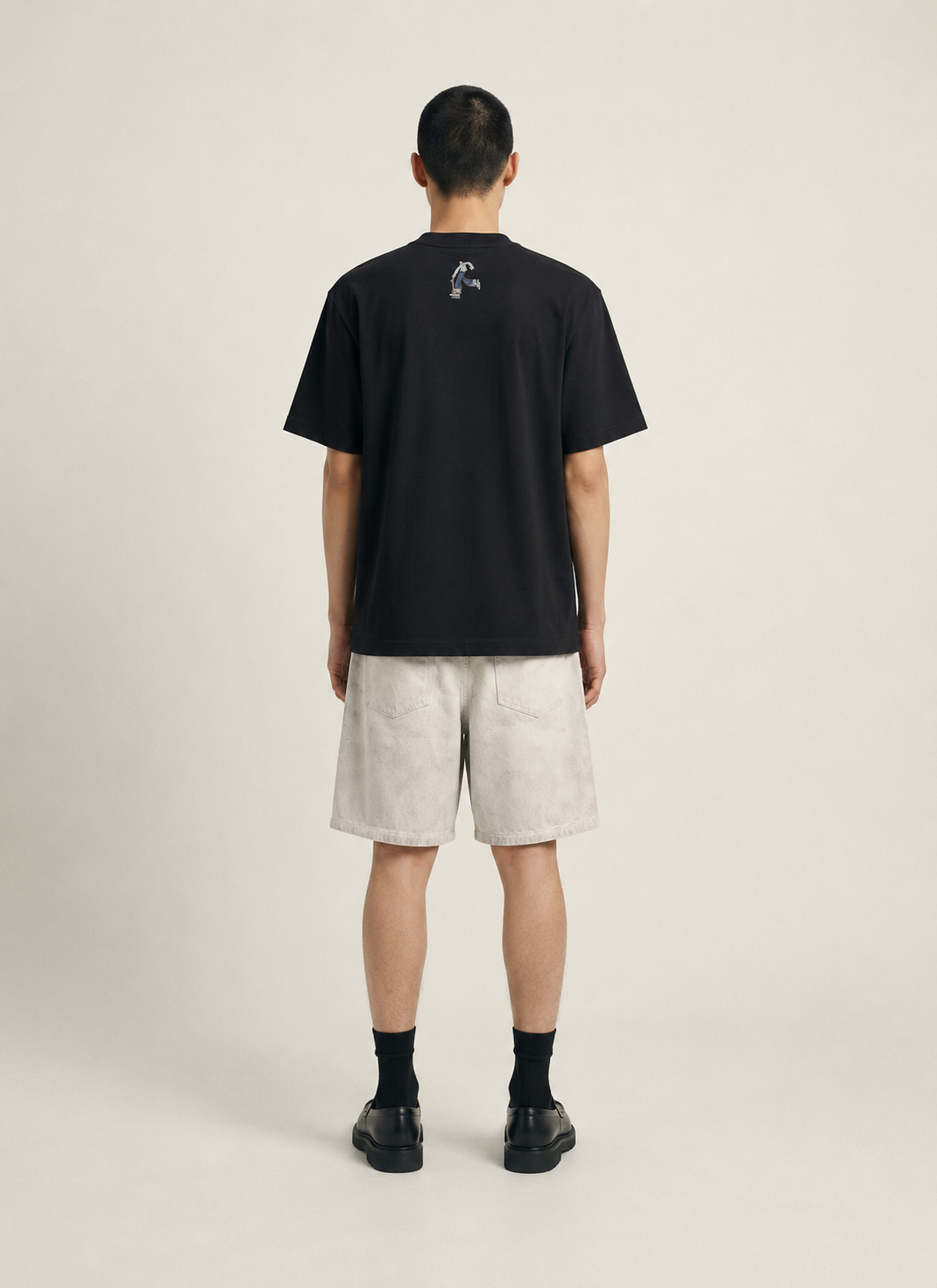 Faded white jean short
