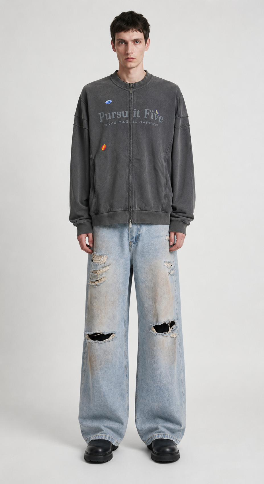 Distressed Oversized Fit Denim