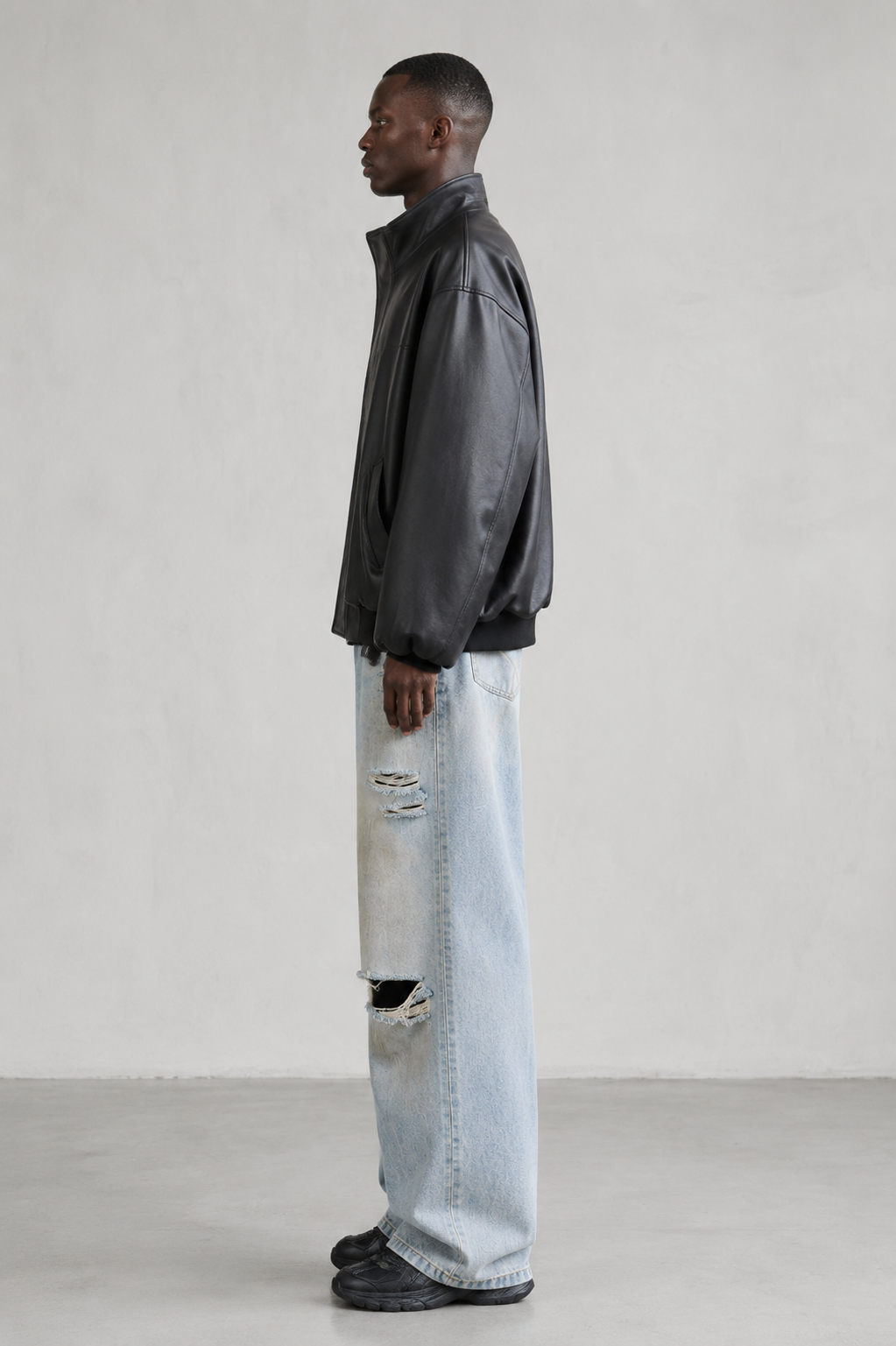 Leather Harrington Jacket